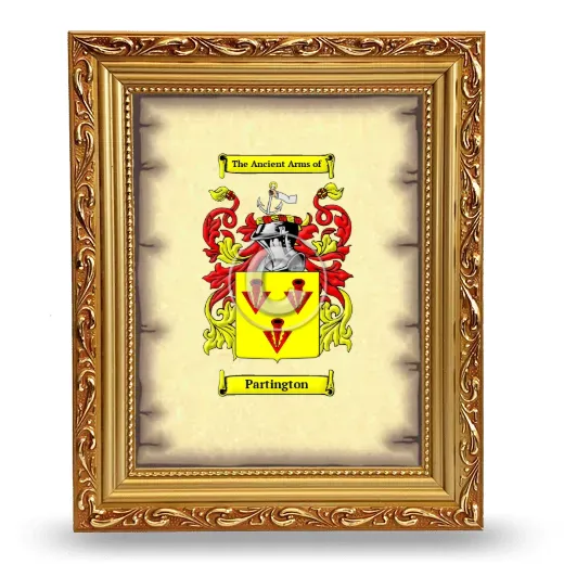 Partington Coat of Arms Framed - Gold