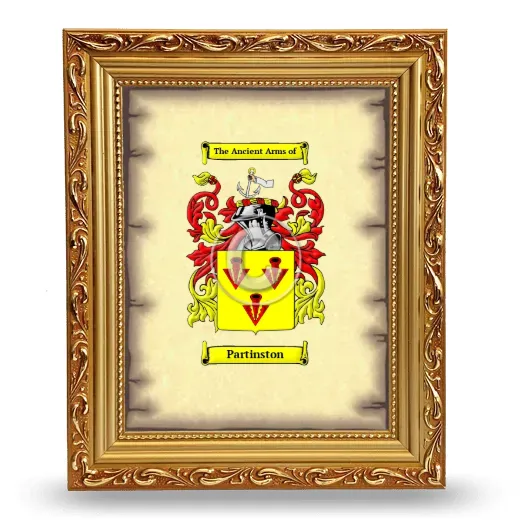 Partinston Coat of Arms Framed - Gold