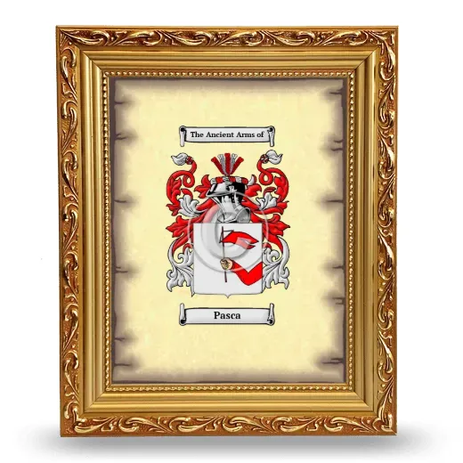 Pasca Coat of Arms Framed - Gold