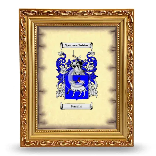 Pasche Coat of Arms Framed - Gold