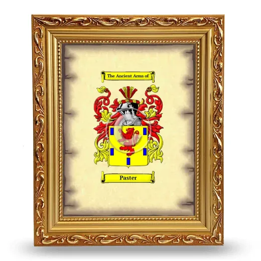 Paster Coat of Arms Framed - Gold