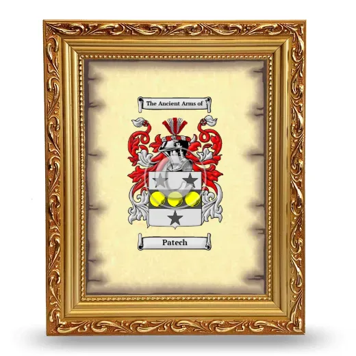 Patech Coat of Arms Framed - Gold
