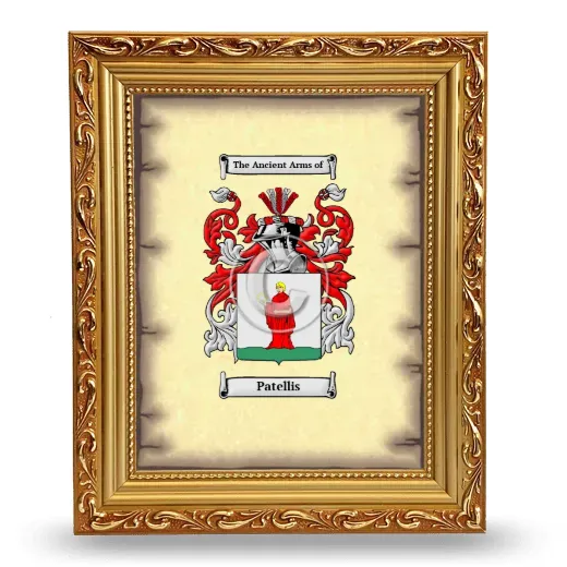 Patellis Coat of Arms Framed - Gold