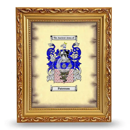 Paterson Coat of Arms Framed - Gold