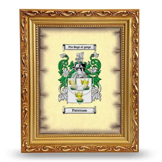 Paterson Coat of Arms Framed - Gold