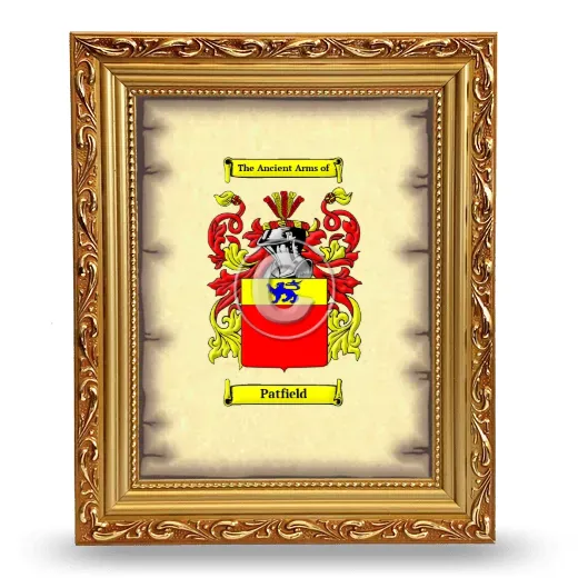 Patfield Coat of Arms Framed - Gold