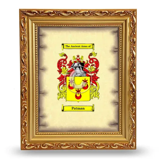 Patman Coat of Arms Framed - Gold