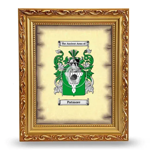 Patmore Coat of Arms Framed - Gold