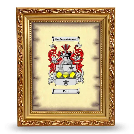 Patt Coat of Arms Framed - Gold