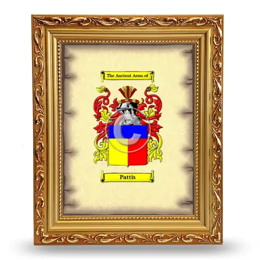 Pattis Coat of Arms Framed - Gold