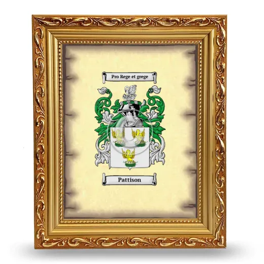 Pattison Coat of Arms Framed - Gold