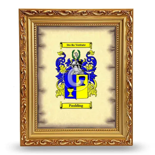 Paulding Coat of Arms Framed - Gold