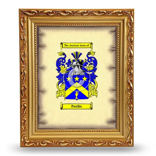 Paulin Coat of Arms Framed - Gold