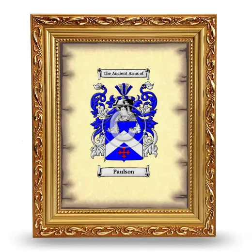 Paulson Coat of Arms Framed - Gold