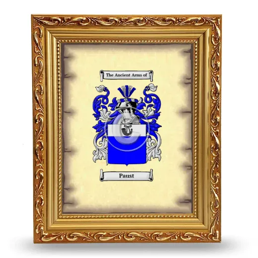 Paust Coat of Arms Framed - Gold