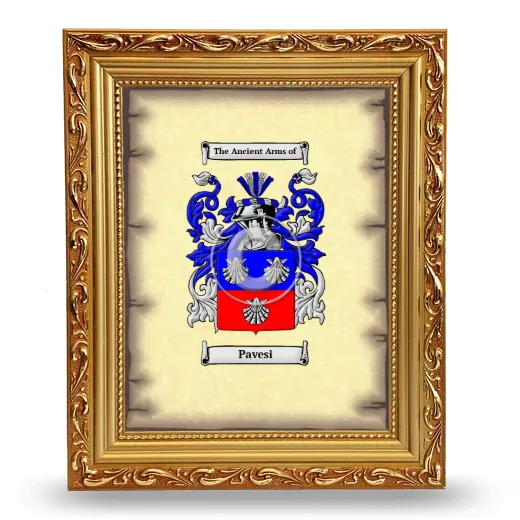 Pavesi Coat of Arms Framed - Gold