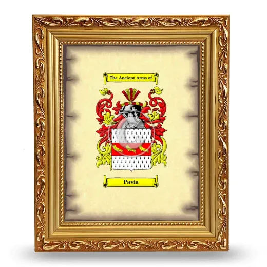 Pavia Coat of Arms Framed - Gold