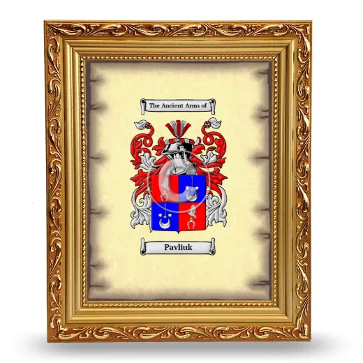 Pavliuk Coat of Arms Framed - Gold