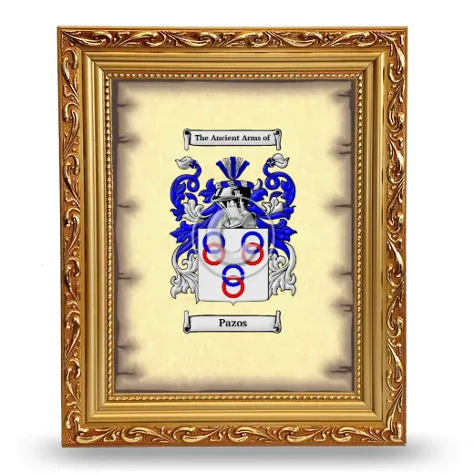 Pazos Coat of Arms Framed - Gold