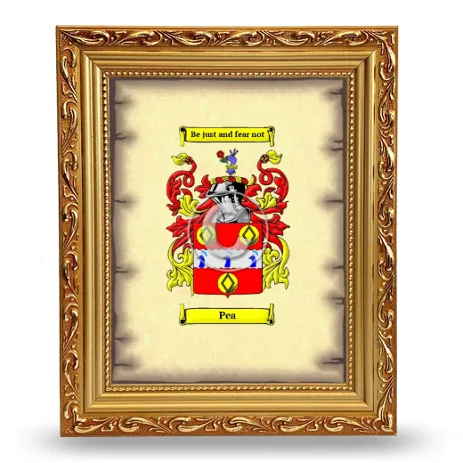 Pea Coat of Arms Framed - Gold