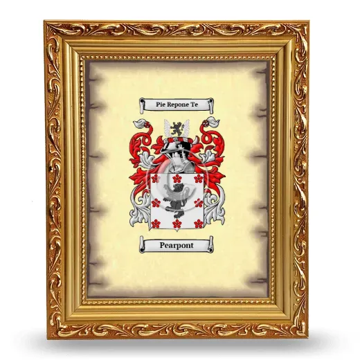 Pearpont Coat of Arms Framed - Gold