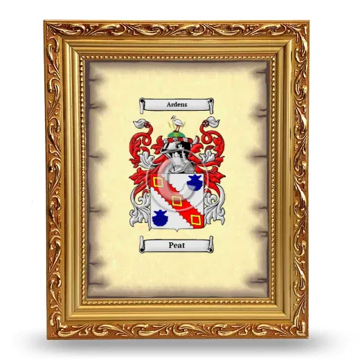 Peat Coat of Arms Framed - Gold