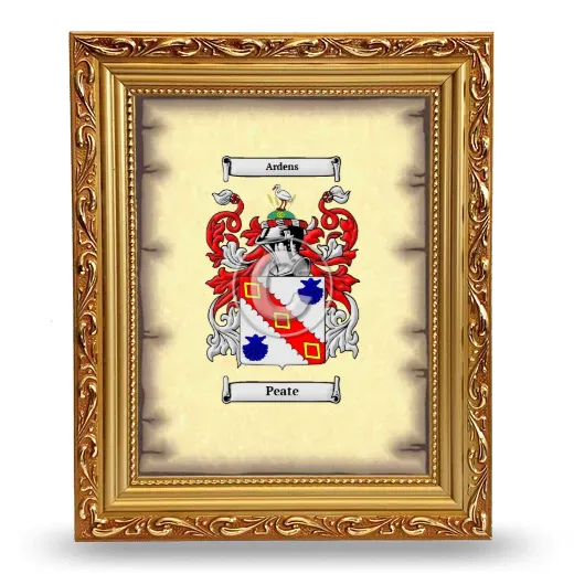 Peate Coat of Arms Framed - Gold