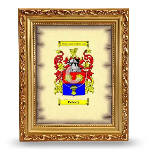Pebody Coat of Arms Framed - Gold