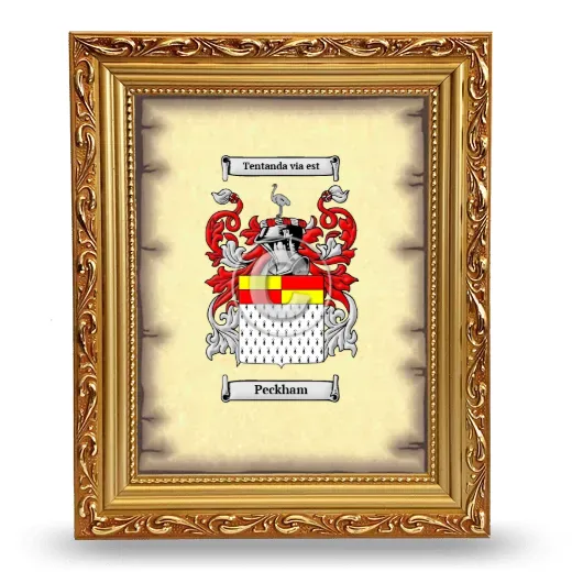 Peckham Coat of Arms Framed - Gold