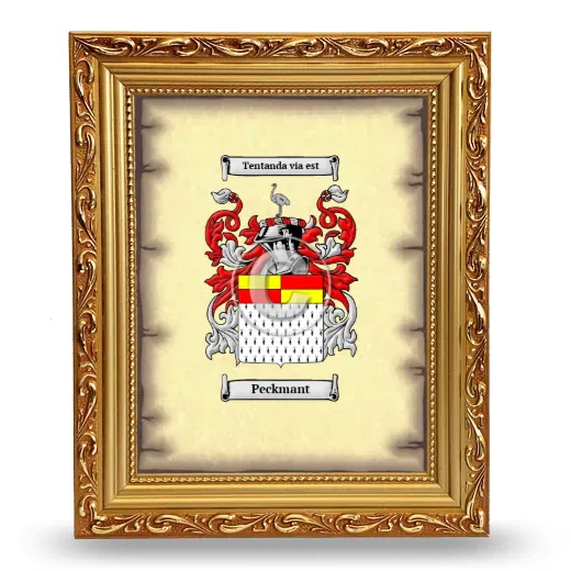 Peckmant Coat of Arms Framed - Gold