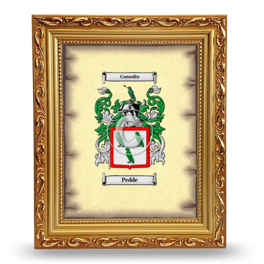 Pedde Coat of Arms Framed - Gold