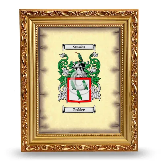 Peddee Coat of Arms Framed - Gold