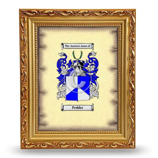 Pedder Coat of Arms Framed - Gold