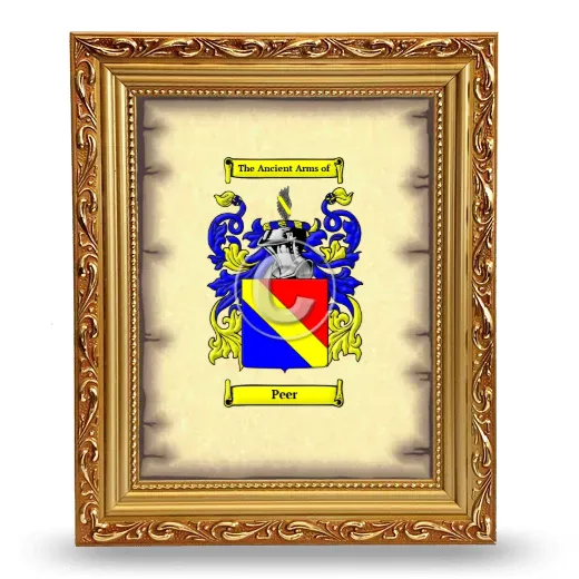 Peer Coat of Arms Framed - Gold