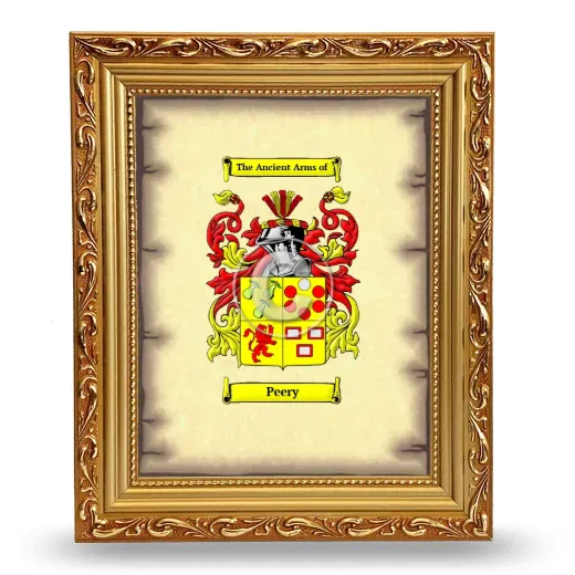 Peery Coat of Arms Framed - Gold