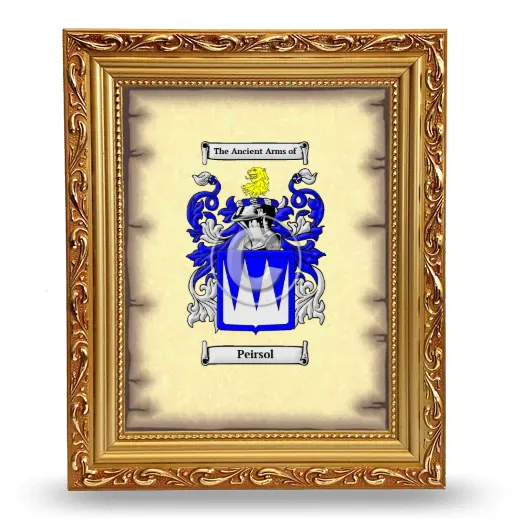 Peirsol Coat of Arms Framed - Gold