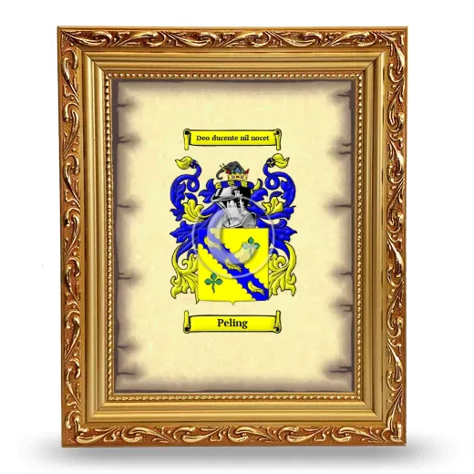 Peling Coat of Arms Framed - Gold