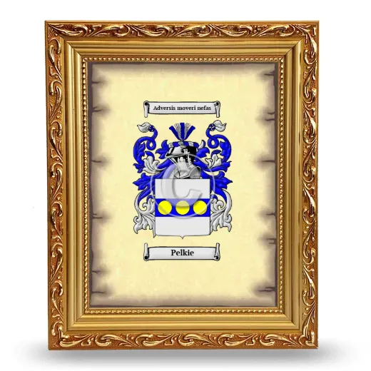 Pelkie Coat of Arms Framed - Gold