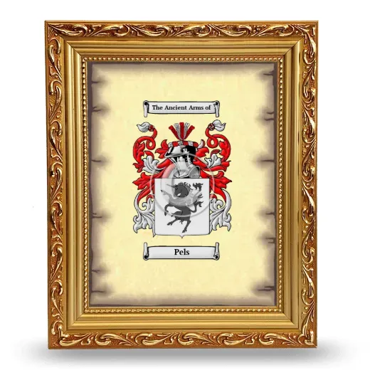 Pels Coat of Arms Framed - Gold