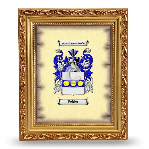 Peltier Coat of Arms Framed - Gold