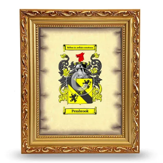 Pembrook Coat of Arms Framed - Gold
