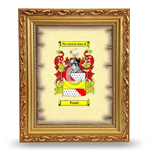 Penal Coat of Arms Framed - Gold