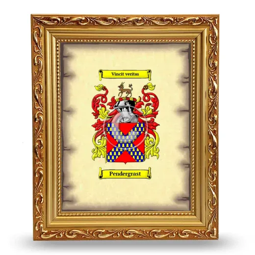 Pendergrast Coat of Arms Framed - Gold