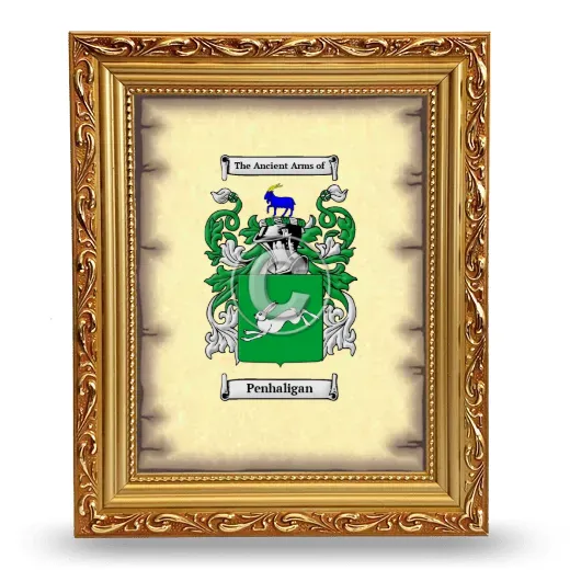 Penhaligan Coat of Arms Framed - Gold