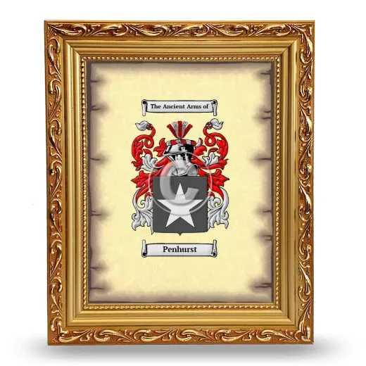Penhurst Coat of Arms Framed - Gold