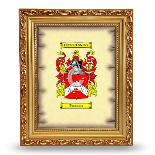 Penman Coat of Arms Framed - Gold