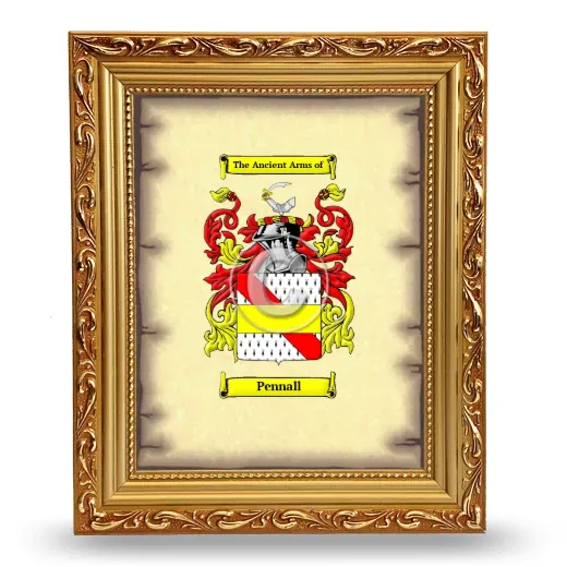 Pennall Coat of Arms Framed - Gold