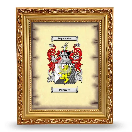 Pennent Coat of Arms Framed - Gold