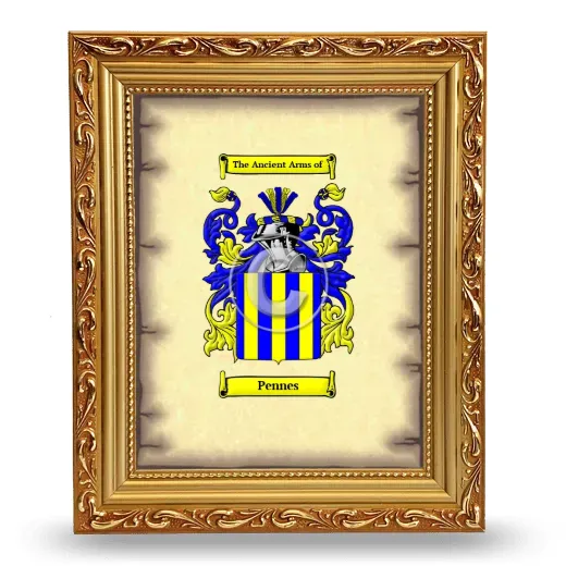 Pennes Coat of Arms Framed - Gold