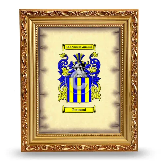 Pennoni Coat of Arms Framed - Gold